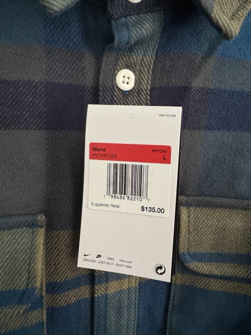 Nike SB Plaid Flannel Shirt Jacket Men's Large Blue NWT HV1330-222 - Picture 4 of 8